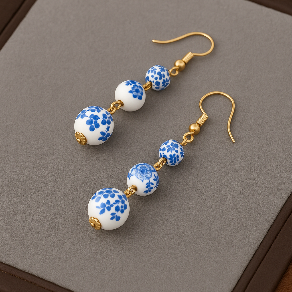 Azure Dream | Radiant Blue & White Drop Earrings
