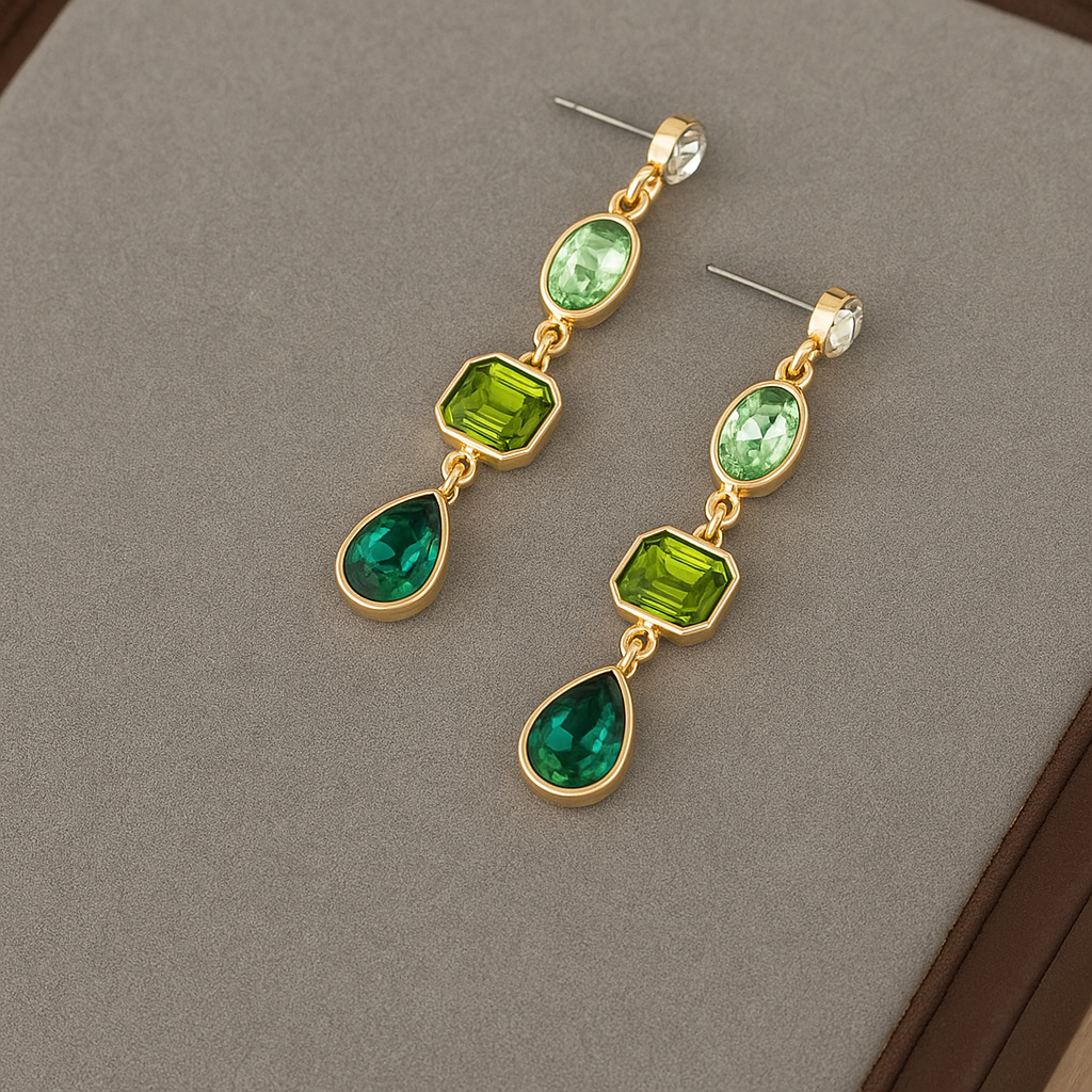 Emerald Elegance: Radiant Drop Earrings
