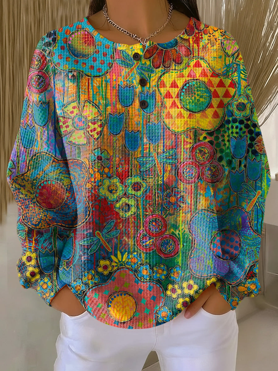 Alina | Colorful Sweater with Floral Print