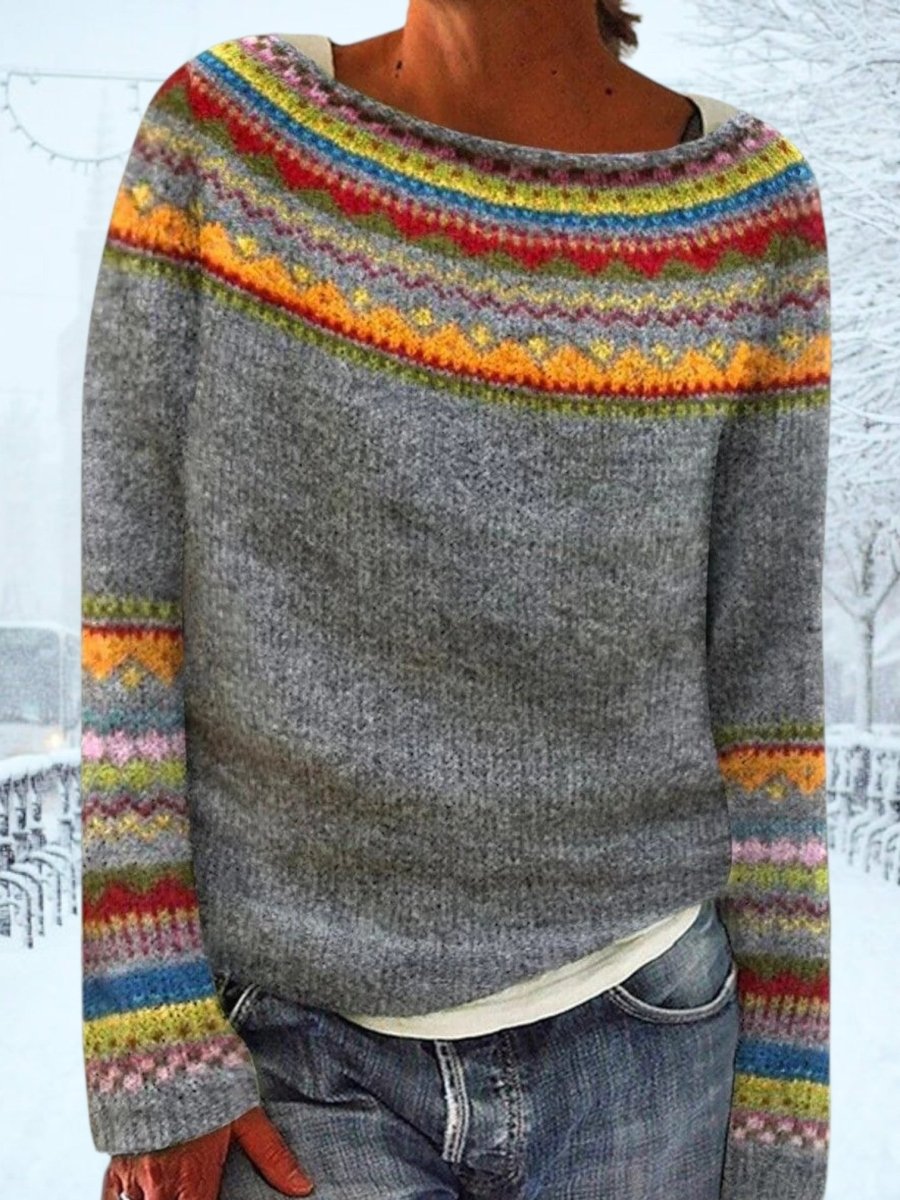 Retro-Inspired Pullover | Gray