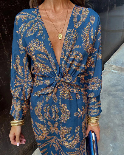 Dineke - Chic Long Sleeve Floral Dress