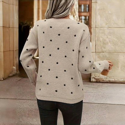 Nora | Knitted Sweater with Polka Dot Design