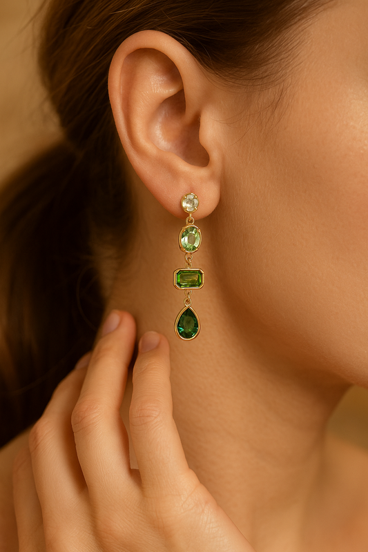 Emerald Elegance: Radiant Drop Earrings