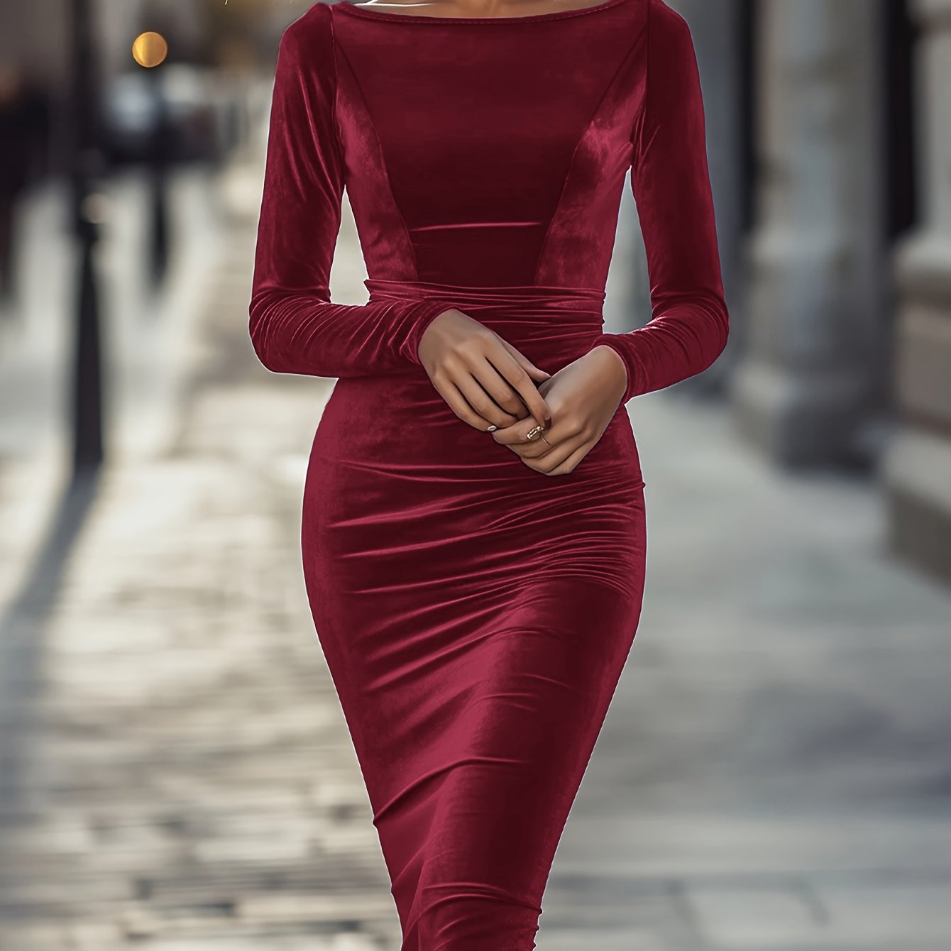 Selliv | Solid Bodycon Party Dress