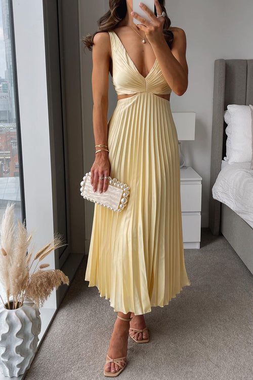 Amelise Pleated Cut-Out Maxi Dress
