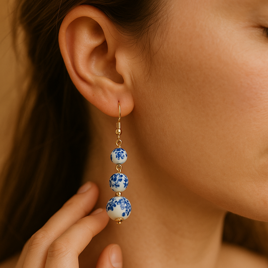Azure Dream | Radiant Blue & White Drop Earrings