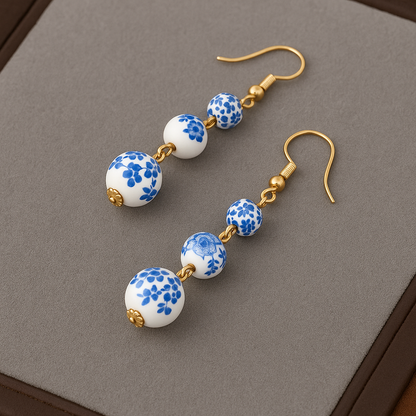 Azure Dream | Radiant Blue & White Drop Earrings