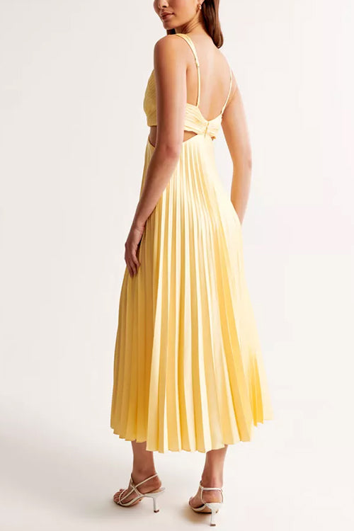 Amelise Pleated Cut-Out Maxi Dress