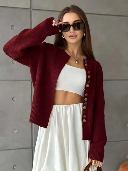 THE NOELLE | BUTTON-ACCENT CARDIGAN