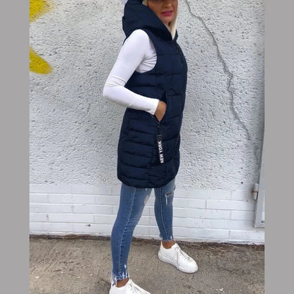 Melina – Sleeveless Padded Coat with Zipper