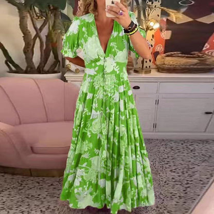 Celia - Long Dress with V-Neck