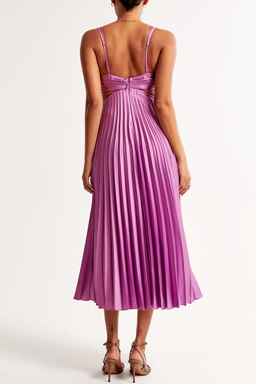 Amelise Pleated Cut-Out Maxi Dress