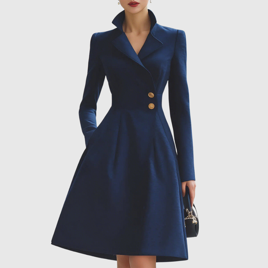 Eleanor | Navy Tailored Fit Coat Dress