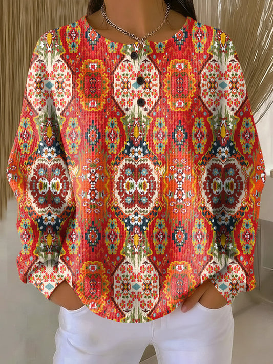 Selma | Sweater with Ethnic Floral Pattern