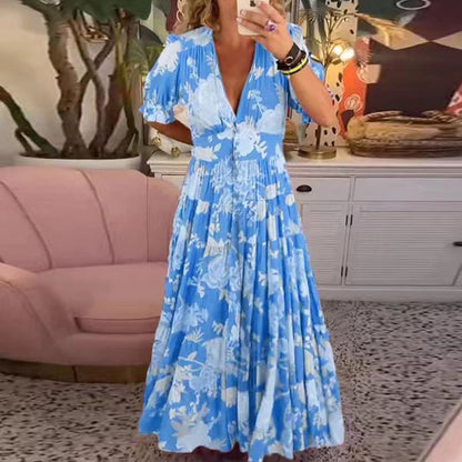 Celia - Long Dress with V-Neck