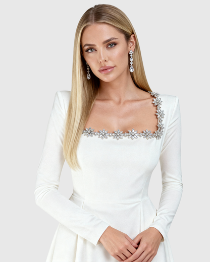 Talithaen | Crystal-Adorned Evening Gown