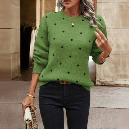 Nora | Knitted Sweater with Polka Dot Design