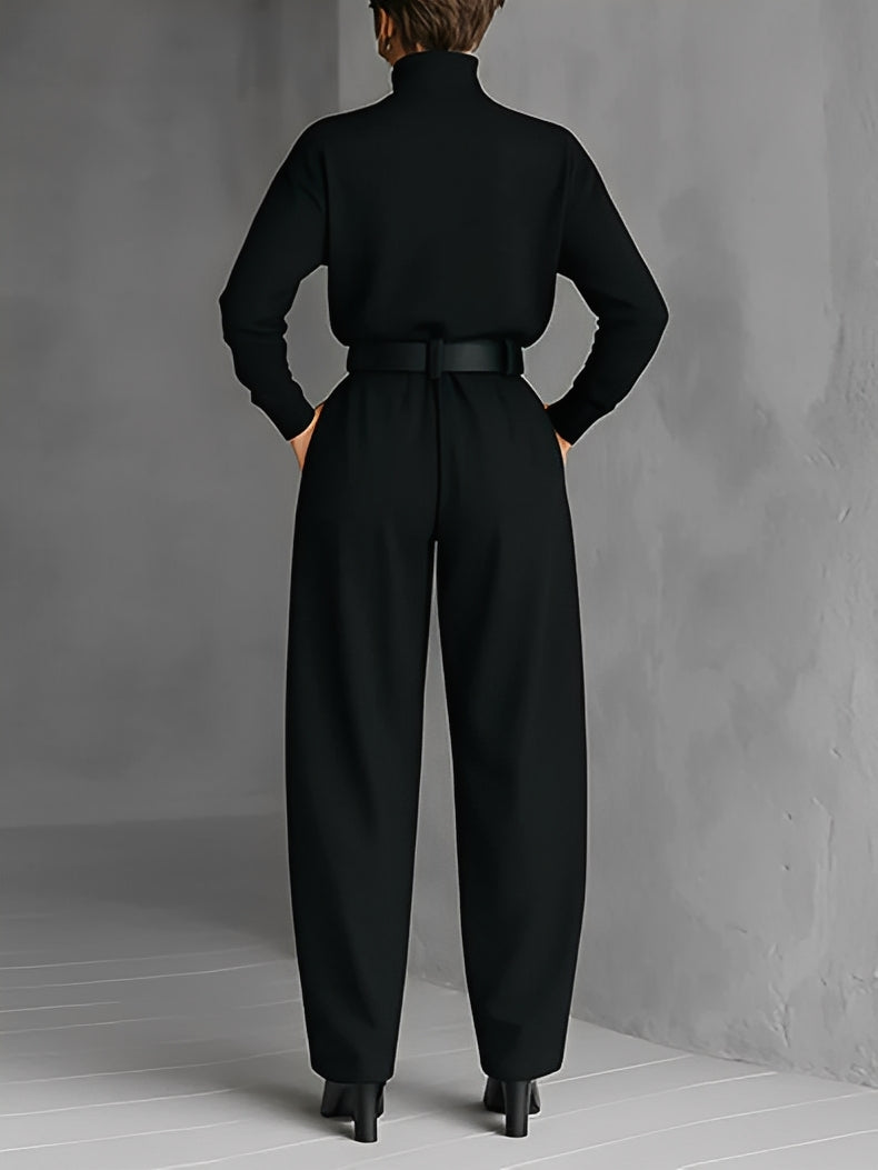 Maria | Turtleneck Top and Straight-Leg Pants Set