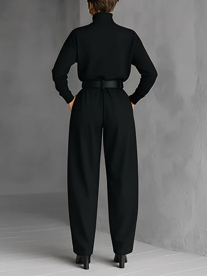 Maria | Turtleneck Top and Straight-Leg Pants Set