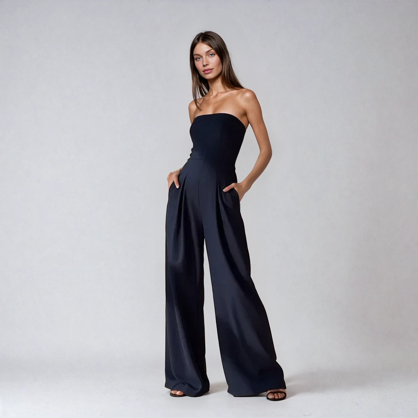 Ceria - Elegant strapless jumpsuit