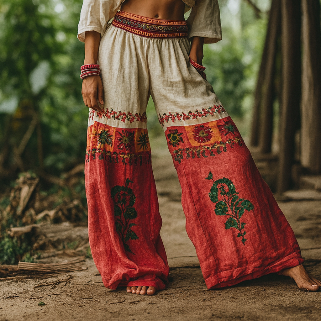 Gwenyth | Boho Wide-Leg Trousers