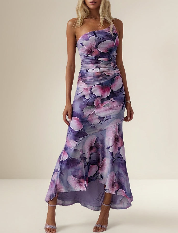 Elara Watercolour Maxi Dress