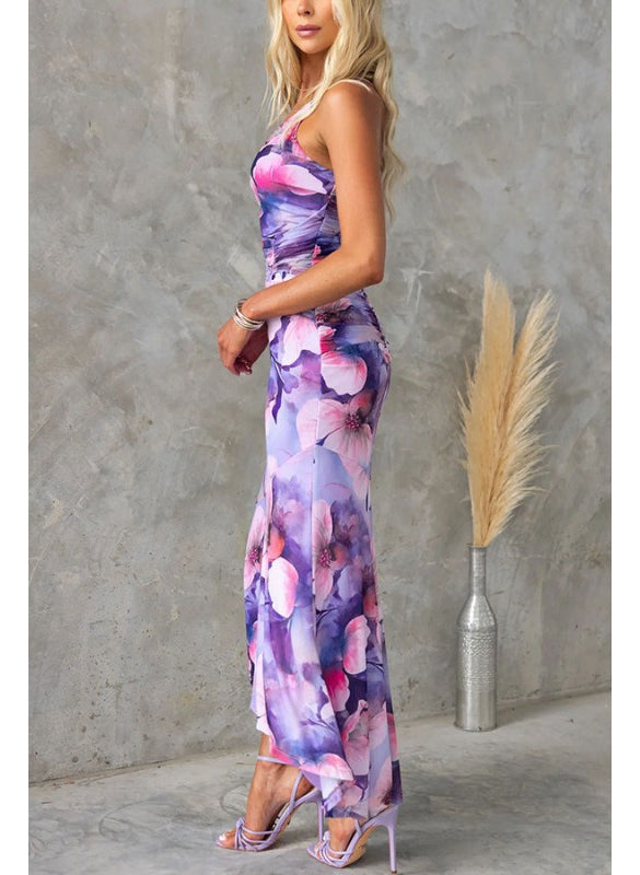Elara Watercolour Maxi Dress