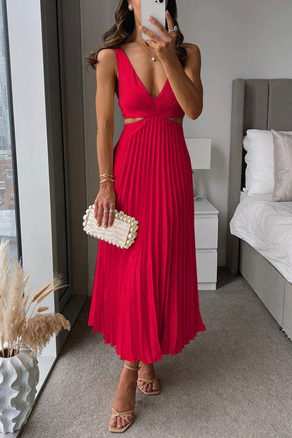 Amelise Pleated Cut-Out Maxi Dress