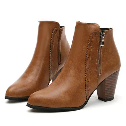 Retro Chunky Heel Boots