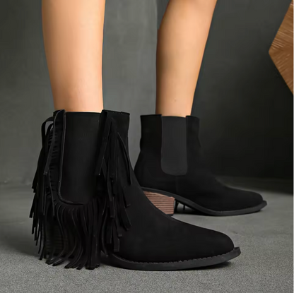 Tigra | Luxe Fringe Ankle Boots
