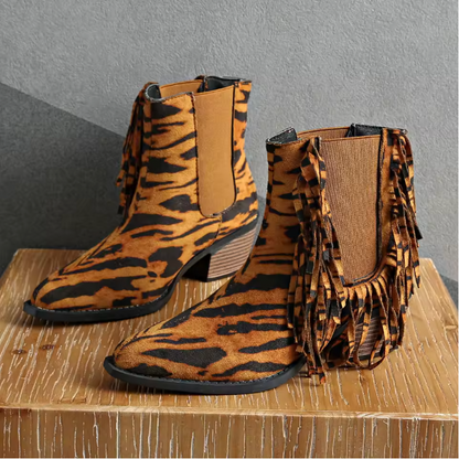 Tigra | Luxe Fringe Ankle Boots