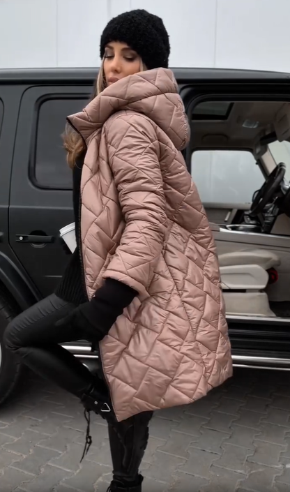 Bogna | Elegant Quilted Down Jacket with Hood