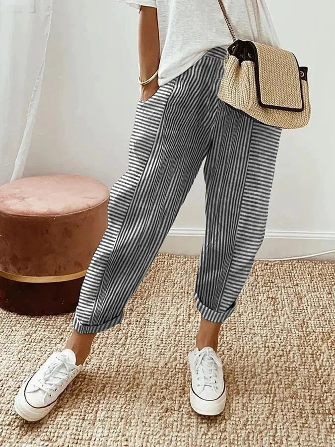 Anika | Striped Casual Relaxed Pants