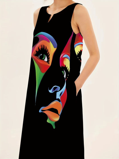 Honor - Chic Mask Print Maxi Dress
