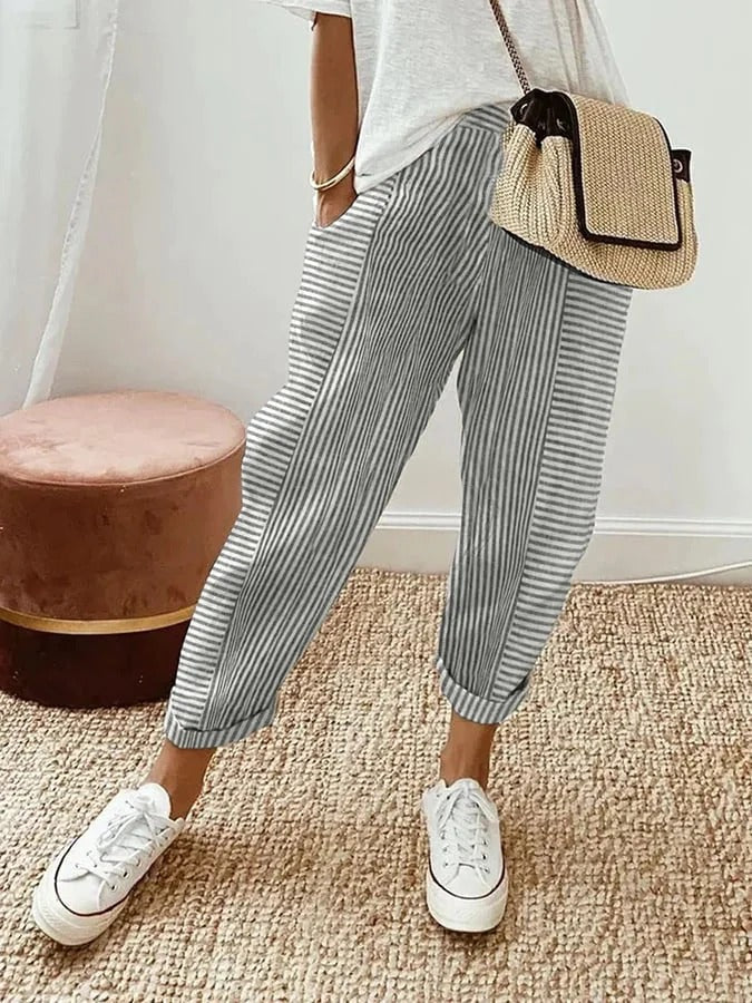 Anika | Striped Casual Relaxed Pants