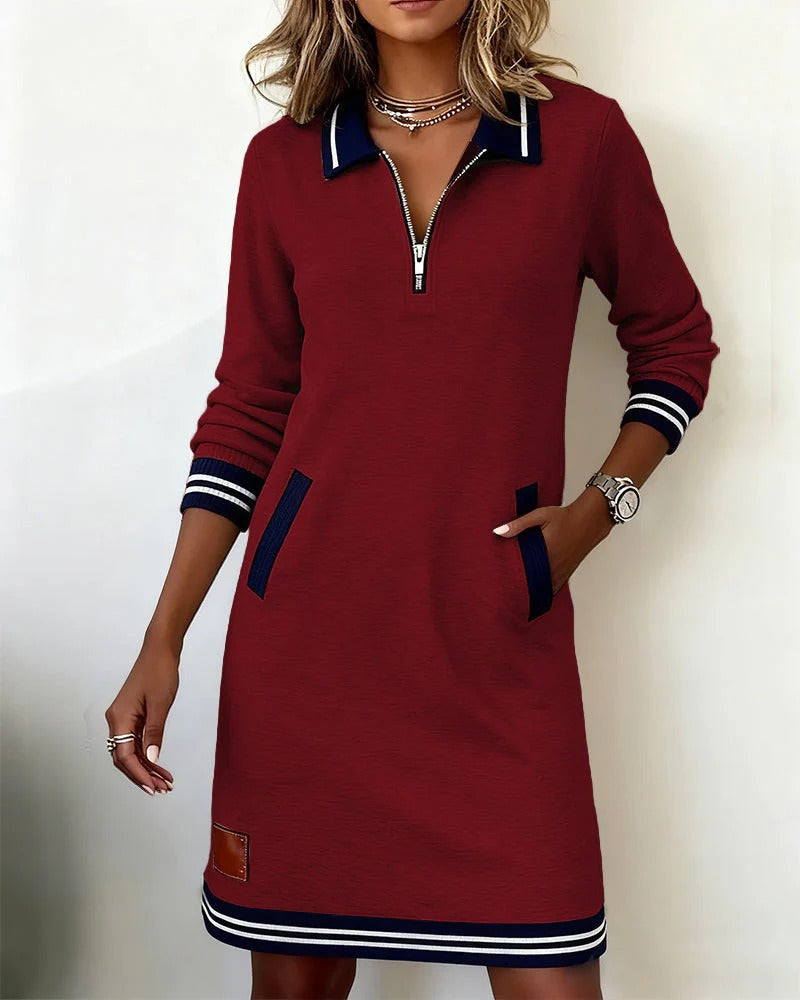 Sylwia | Elegant Long-Sleeve Cotton Dress