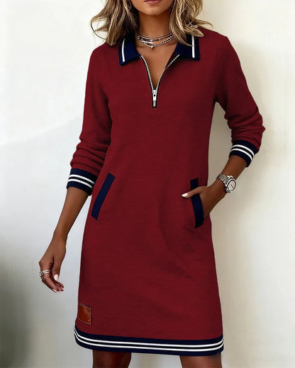 Sylwia | Elegant Long-Sleeve Cotton Dress