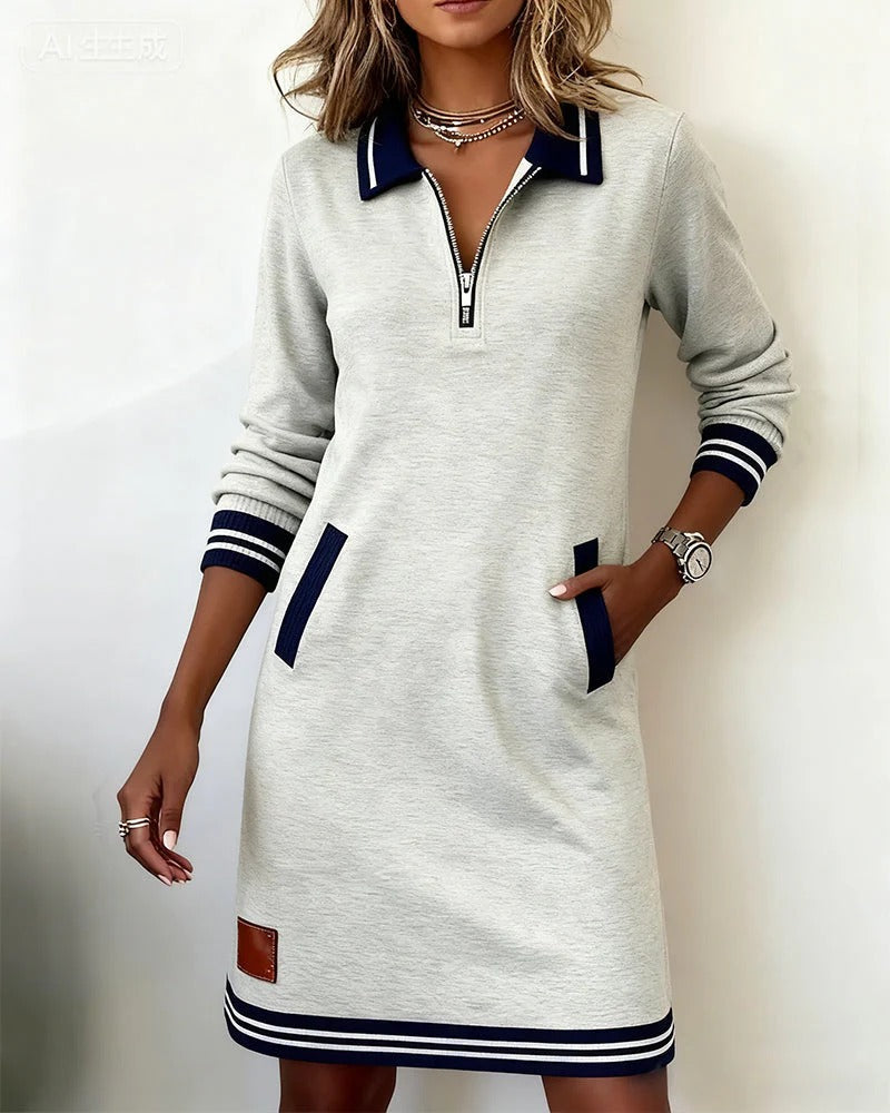 Sylwia | Elegant Long-Sleeve Cotton Dress