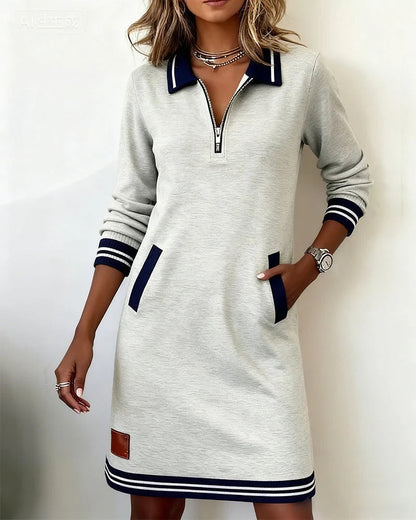 Sylwia | Elegant Long-Sleeve Cotton Dress