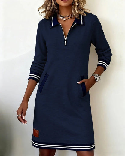 Sylwia | Elegant Long-Sleeve Cotton Dress