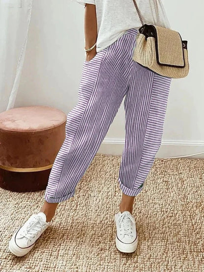 Anika | Striped Casual Relaxed Pants