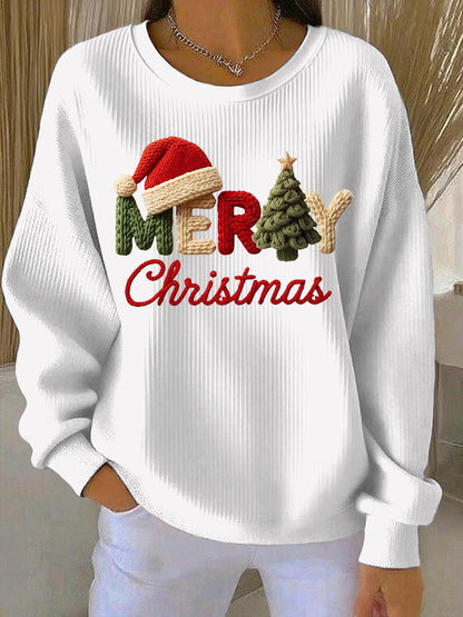 Comfortable Women's Sweatshirt with Christmas Print