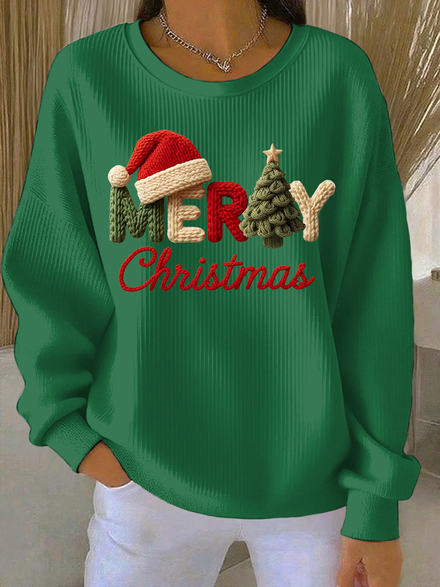 Comfortable Women's Sweatshirt with Christmas Print